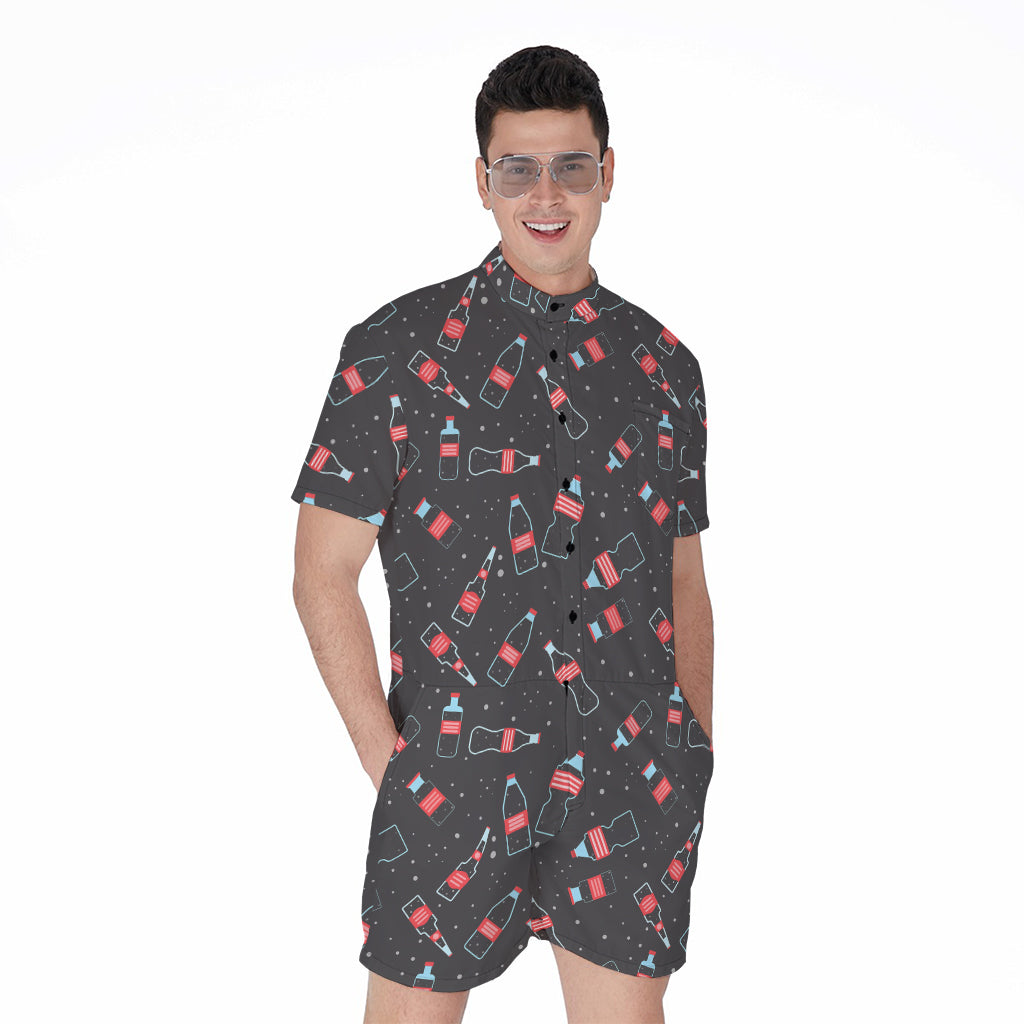 Cola Bottle Pattern Print Men's Rompers