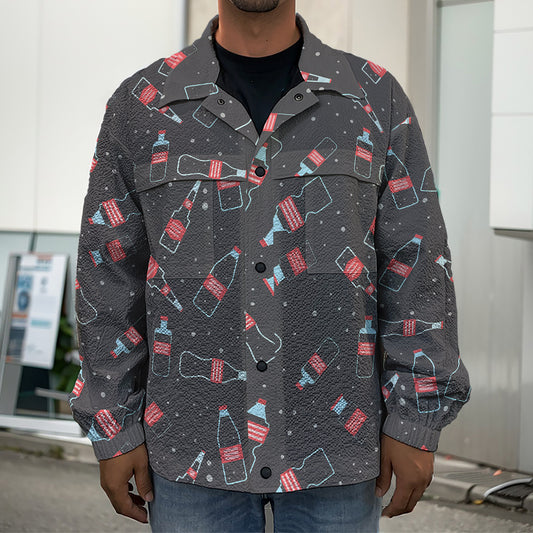 Cola Bottle Pattern Print Men's Shirt Jacket