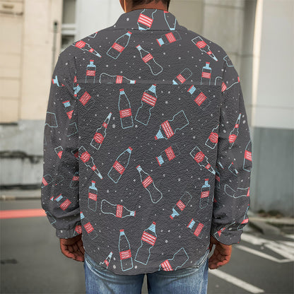 Cola Bottle Pattern Print Men's Shirt Jacket