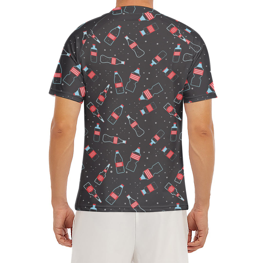 Cola Bottle Pattern Print Men's Short Sleeve Rash Guard