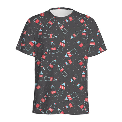 Cola Bottle Pattern Print Men's Sports T-Shirt