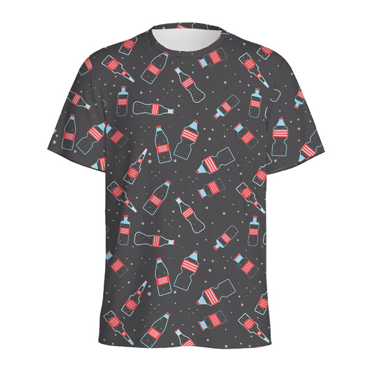 Cola Bottle Pattern Print Men's Sports T-Shirt