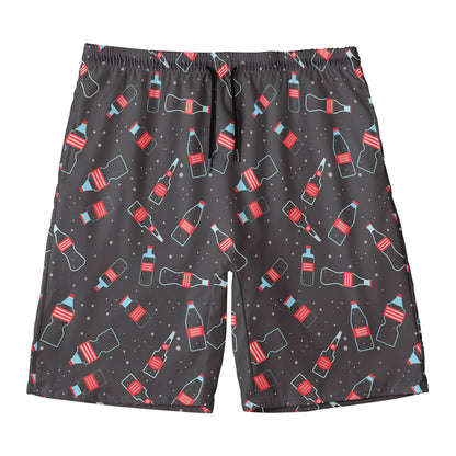 Cola Bottle Pattern Print Men's Swim Trunks