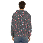 Cola Bottle Pattern Print Men's Velvet Pullover Hoodie