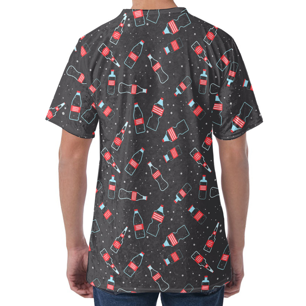 Cola Bottle Pattern Print Men's Velvet T-Shirt