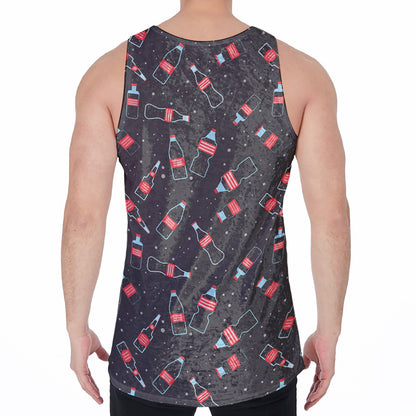 Cola Bottle Pattern Print Men's Velvet Tank Top