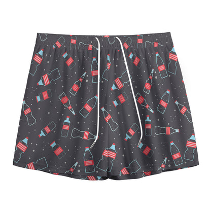 Cola Bottle Pattern Print Mesh Shorts