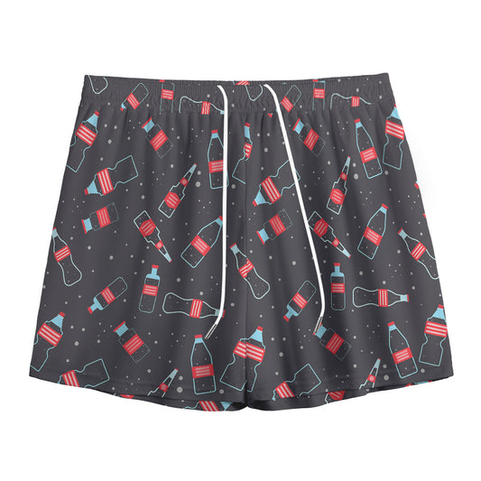 Cola Bottle Pattern Print Mesh Shorts
