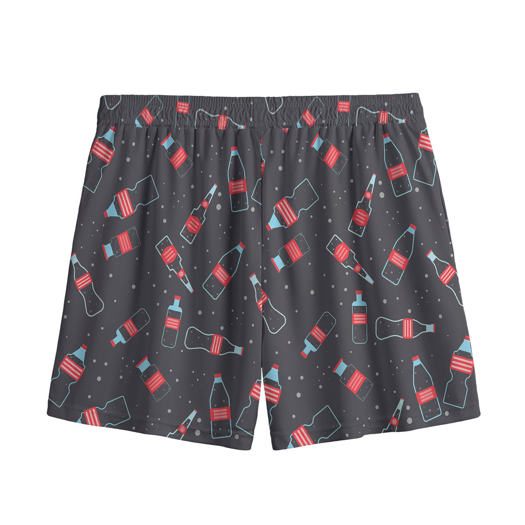 Cola Bottle Pattern Print Mesh Shorts