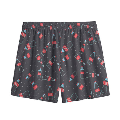 Cola Bottle Pattern Print Mesh Shorts