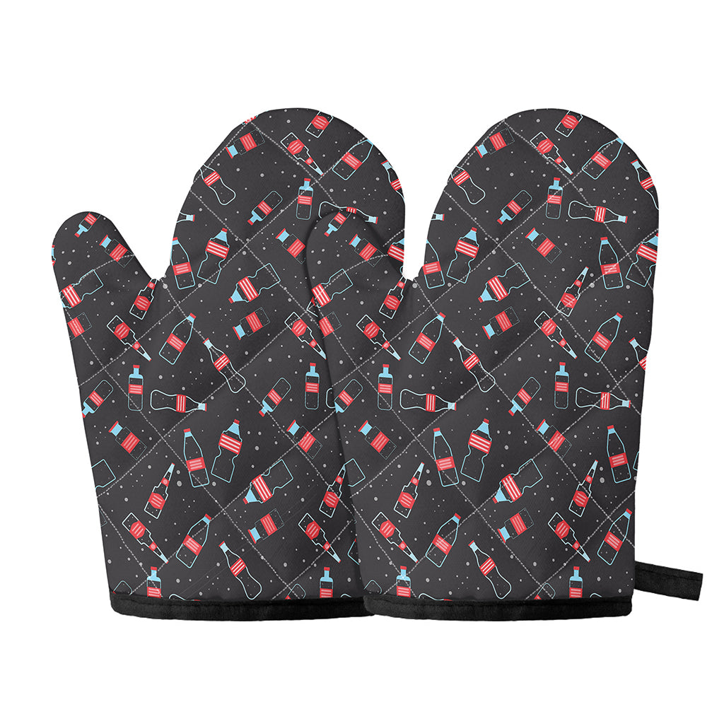 Cola Bottle Pattern Print Oven Mitts