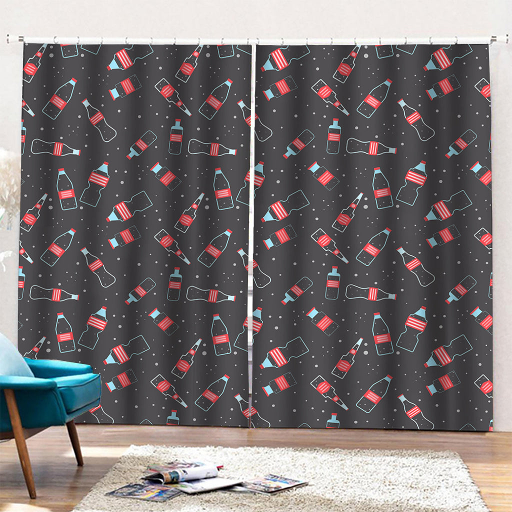 Cola Bottle Pattern Print Pencil Pleat Curtains