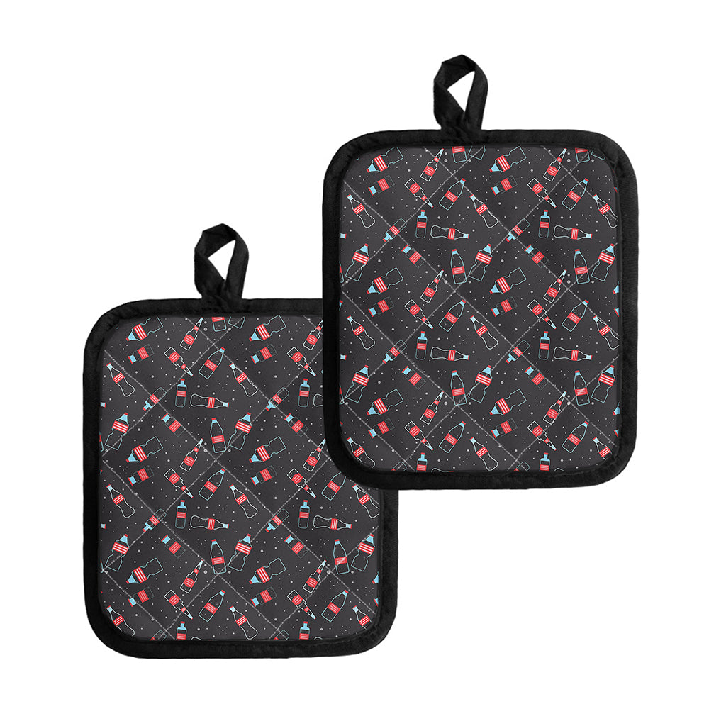 Cola Bottle Pattern Print Pot Holders