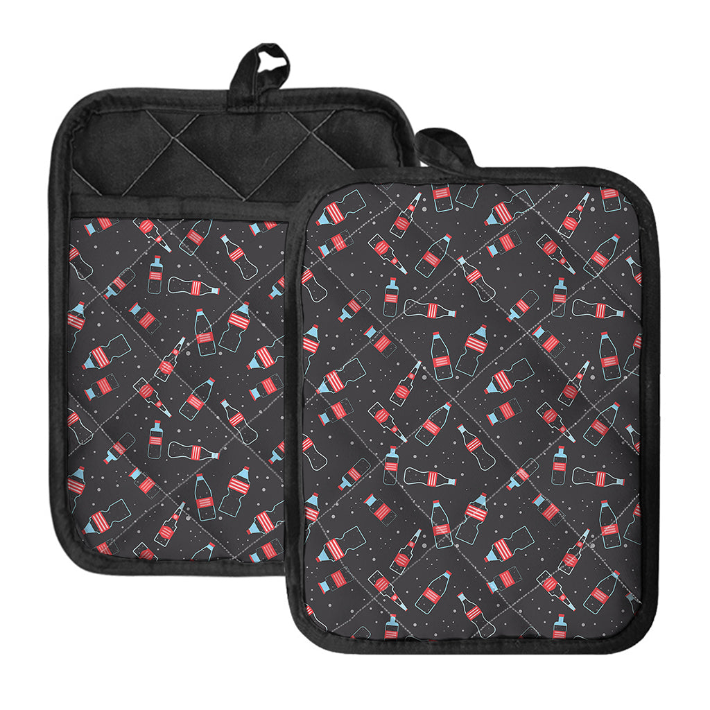 Cola Bottle Pattern Print Pot Holders With Pocket
