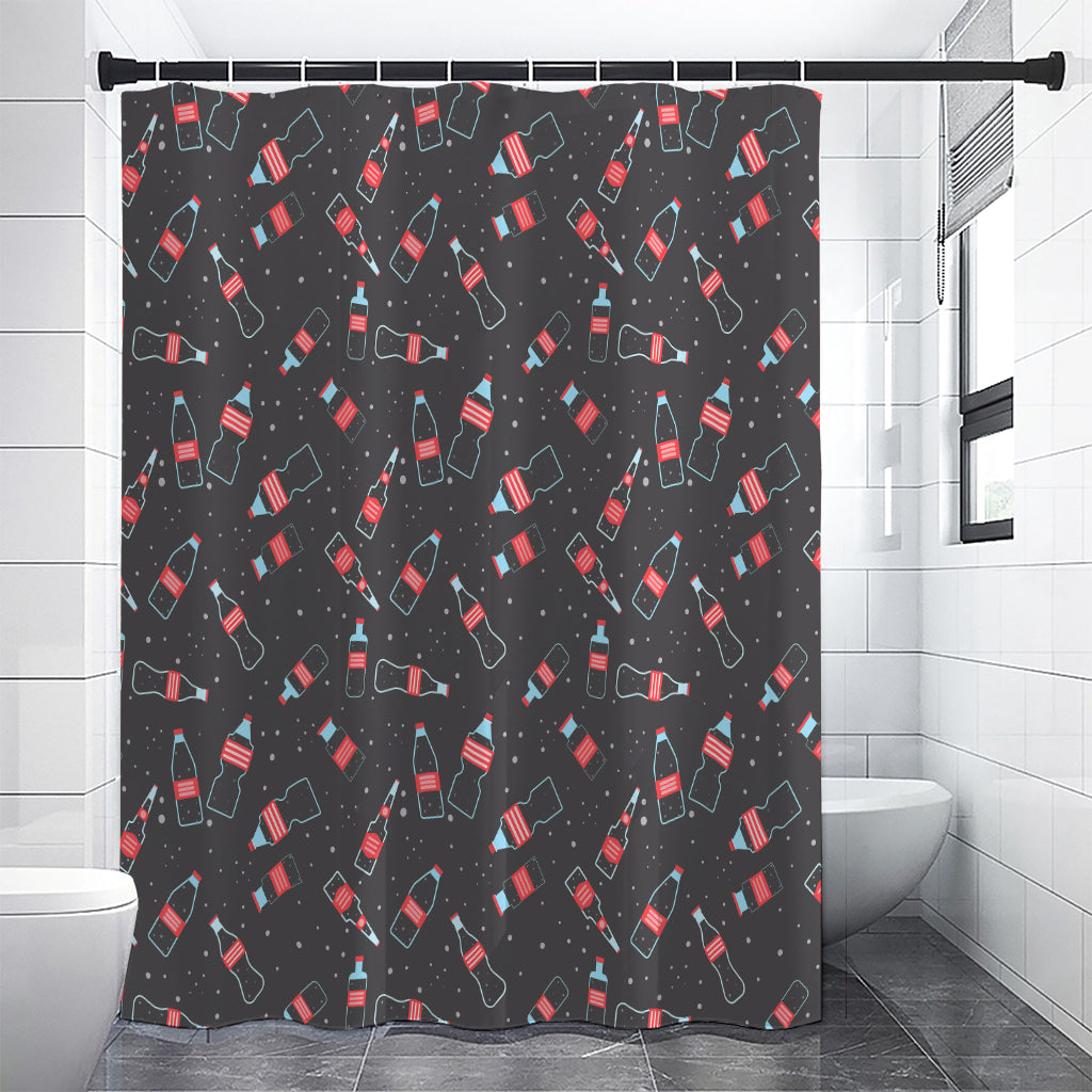 Cola Bottle Pattern Print Premium Shower Curtain