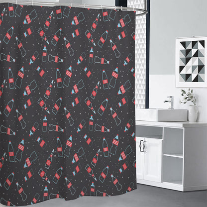 Cola Bottle Pattern Print Premium Shower Curtain