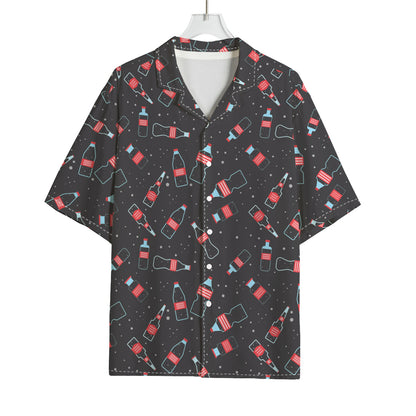 Cola Bottle Pattern Print Rayon Hawaiian Shirt