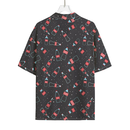 Cola Bottle Pattern Print Rayon Hawaiian Shirt