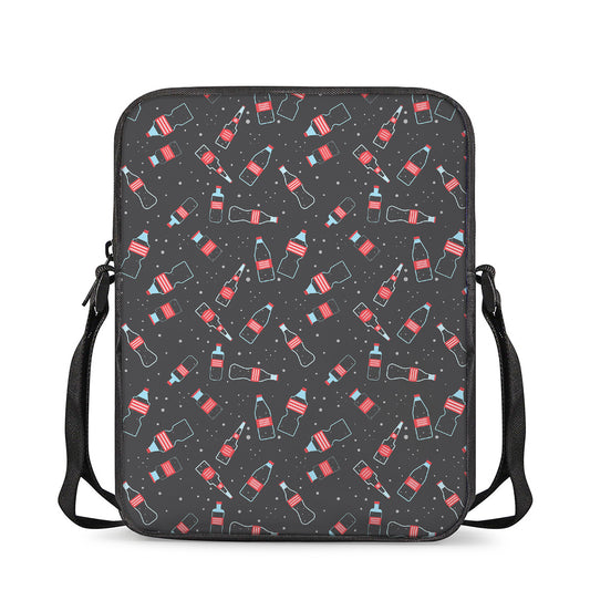 Cola Bottle Pattern Print Rectangular Crossbody Bag