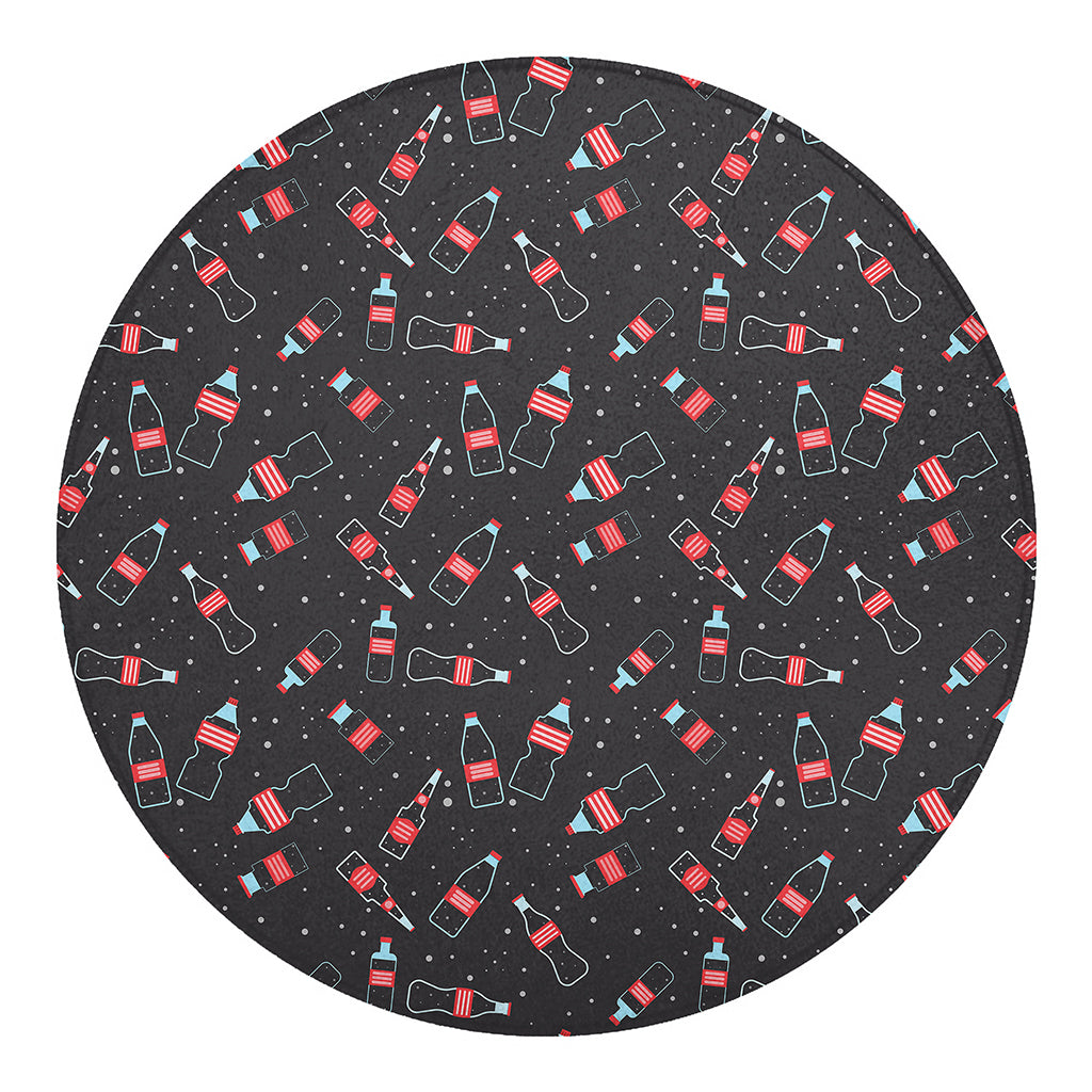 Cola Bottle Pattern Print Round Blanket