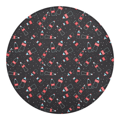 Cola Bottle Pattern Print Round Blanket
