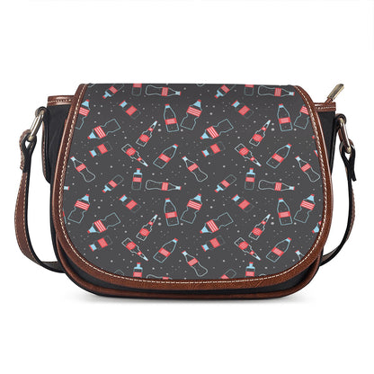 Cola Bottle Pattern Print Saddle Bag