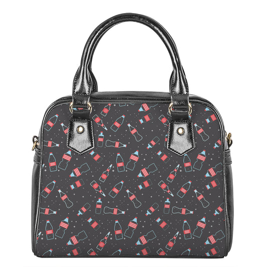 Cola Bottle Pattern Print Shoulder Handbag