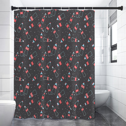Cola Bottle Pattern Print Shower Curtain