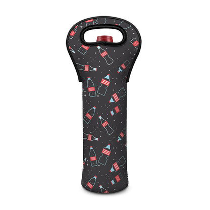 Cola Bottle Pattern Print Single Neoprene Wine Tote