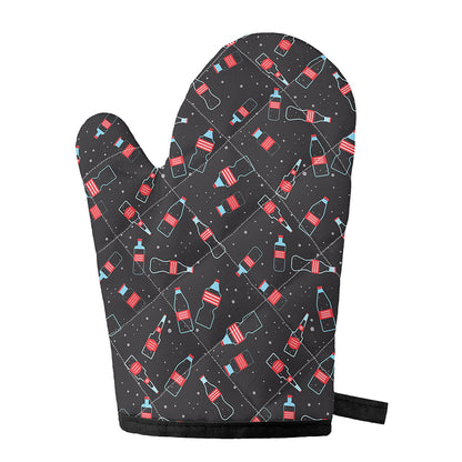 Cola Bottle Pattern Print Single Oven Mitt