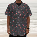 Cola Bottle Pattern Print Textured Short Sleeve Shirt