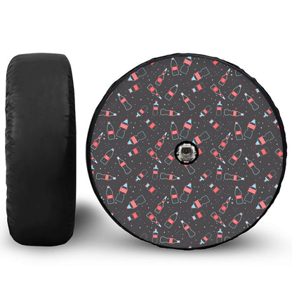 Cola Bottle Pattern Print Tire Cover With Camera Hole
