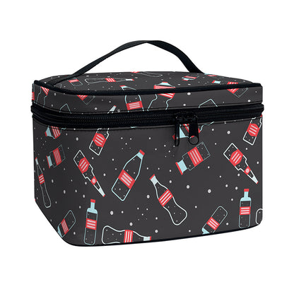Cola Bottle Pattern Print Travel Makeup Bag