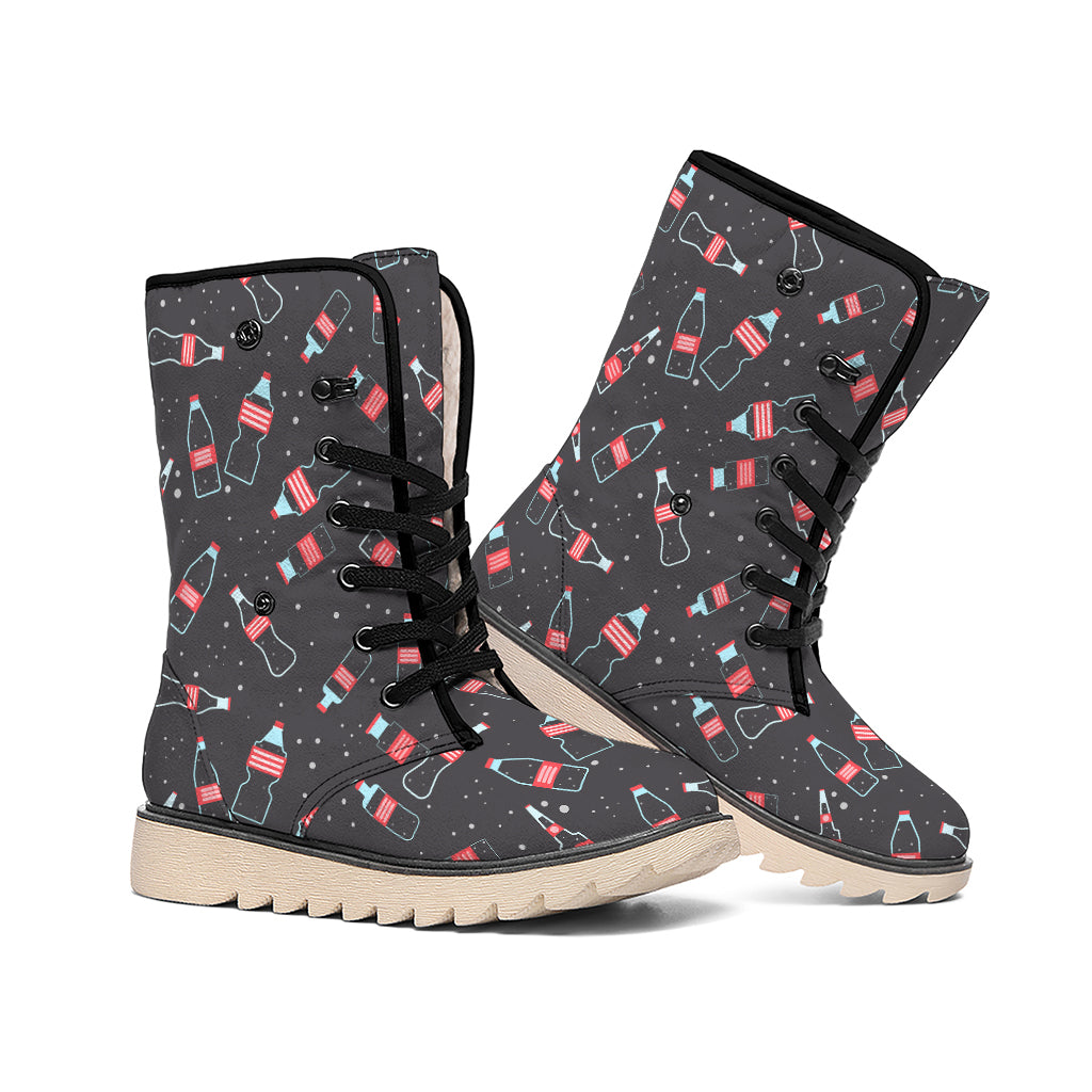 Cola Bottle Pattern Print Winter Boots