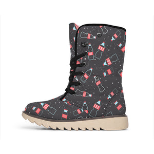 Cola Bottle Pattern Print Winter Boots