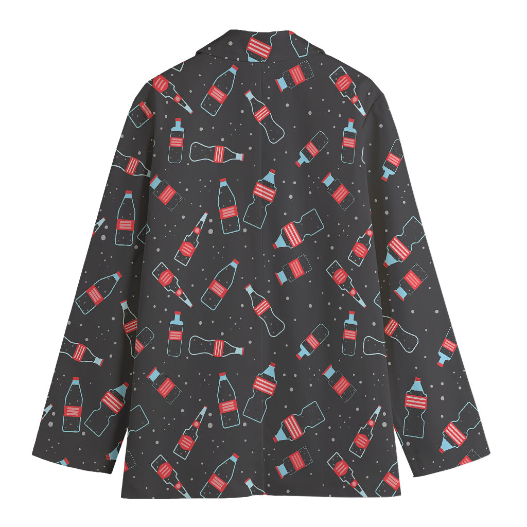 Cola Bottle Pattern Print Women's Cotton Blazer