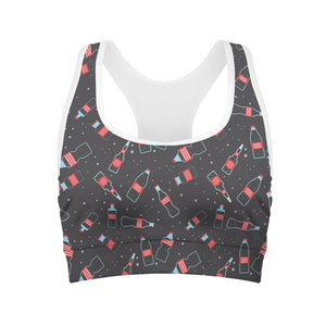 Cola Bottle Pattern Print Women's Sports Bra