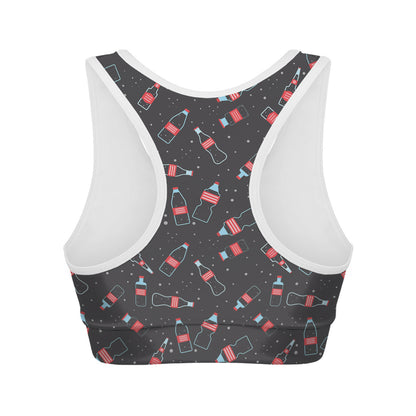 Cola Bottle Pattern Print Women's Sports Bra