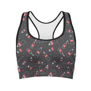 Cola Bottle Pattern Print Women's Sports Bra