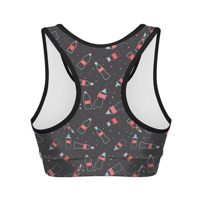 Cola Bottle Pattern Print Women's Sports Bra