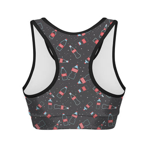 Cola Bottle Pattern Print Women's Sports Bra