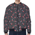 Cola Bottle Pattern Print Zip Sleeve Bomber Jacket