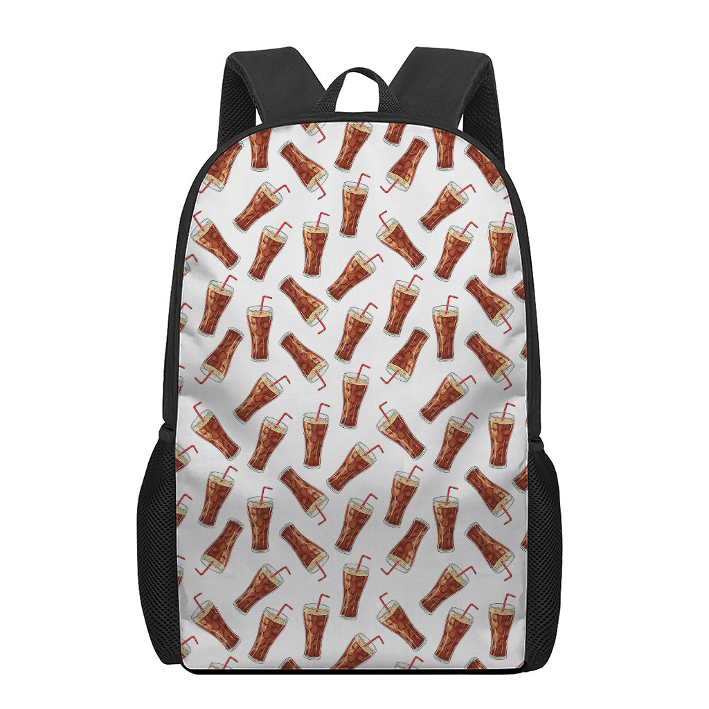 Cola Pattern Print 17 Inch Backpack