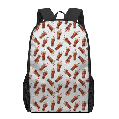 Cola Pattern Print 17 Inch Backpack