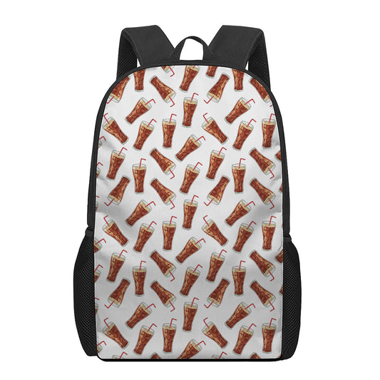Cola Pattern Print 17 Inch Backpack