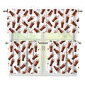 Cola Pattern Print 3 Piece Kitchen Curtains