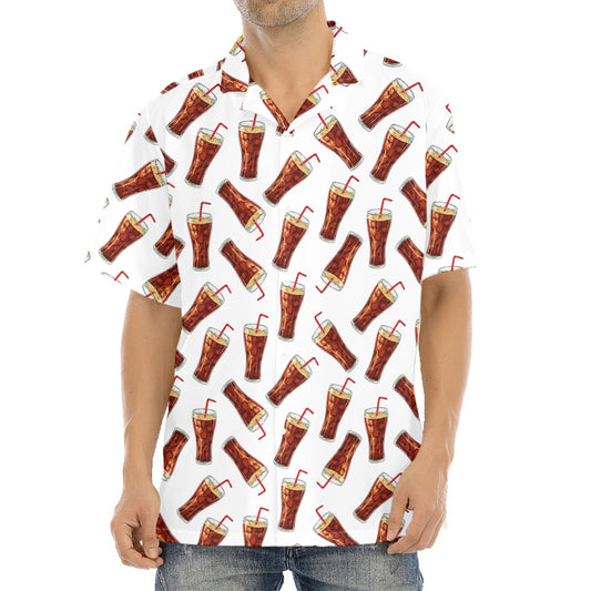 Cola Pattern Print Aloha Shirt