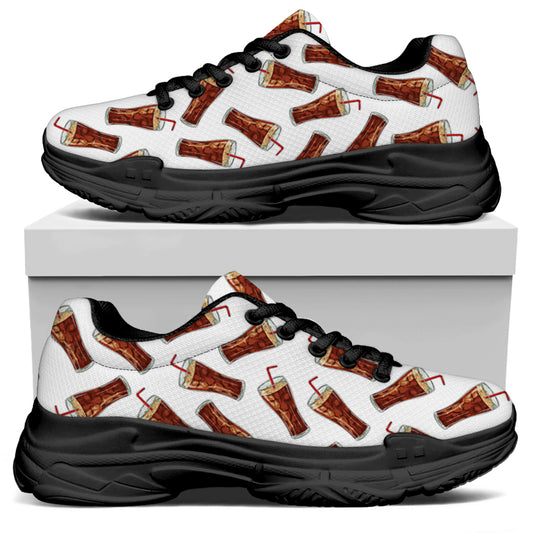 Cola Pattern Print Black Chunky Shoes
