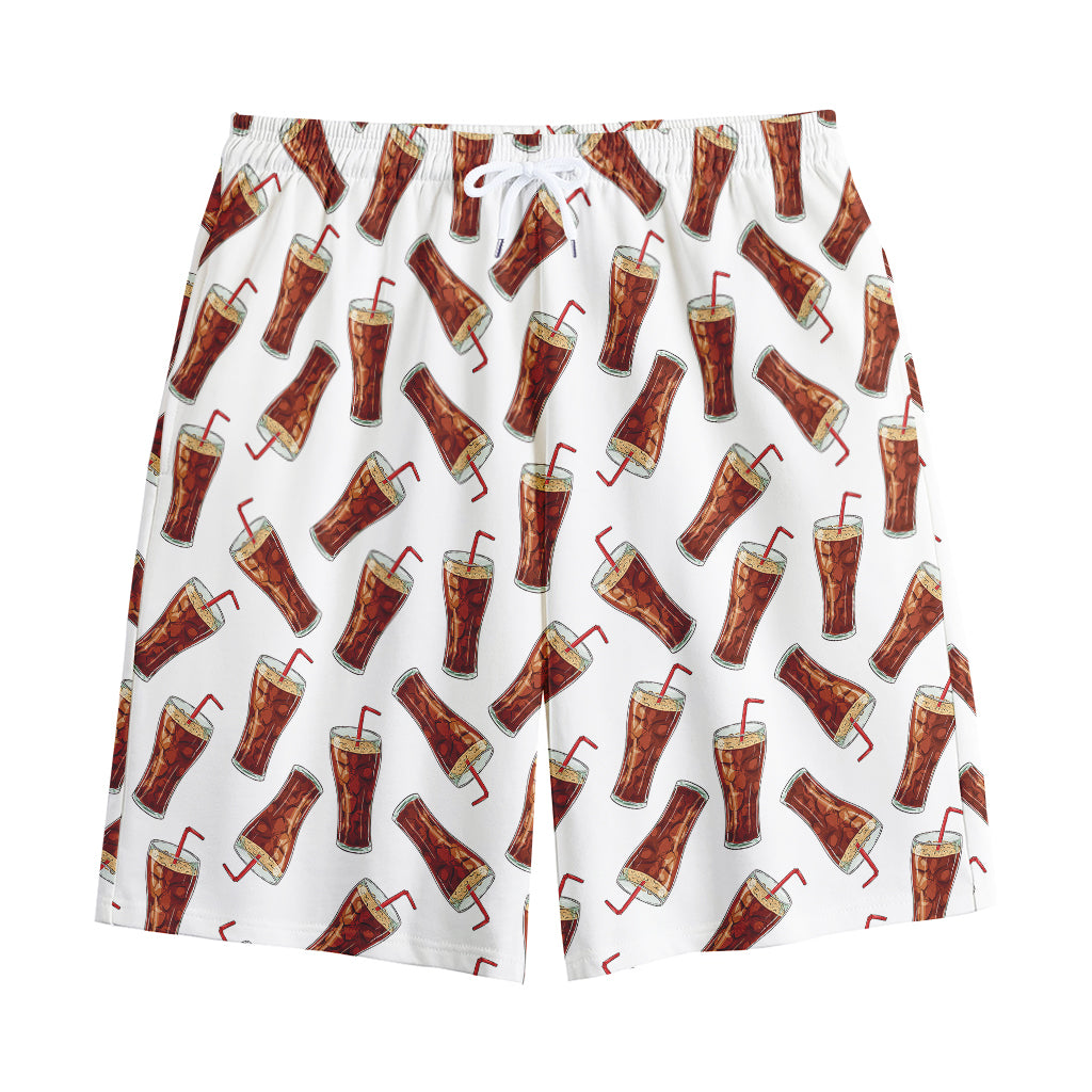 Cola Pattern Print Cotton Shorts