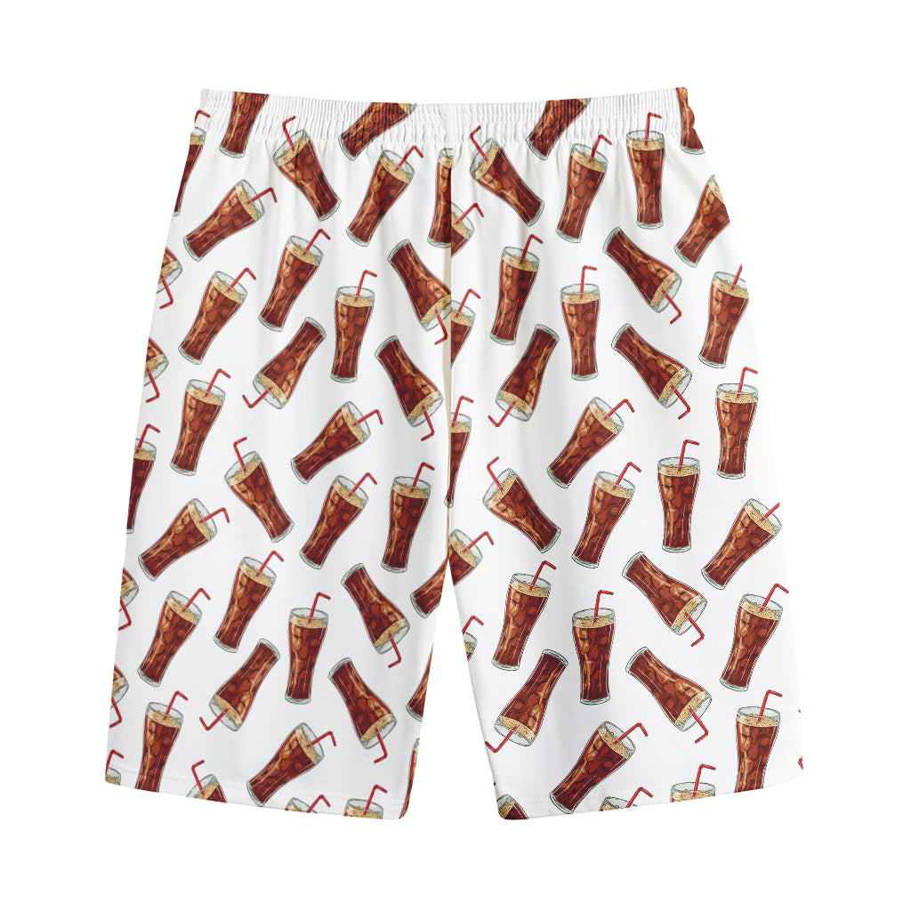 Cola Pattern Print Cotton Shorts